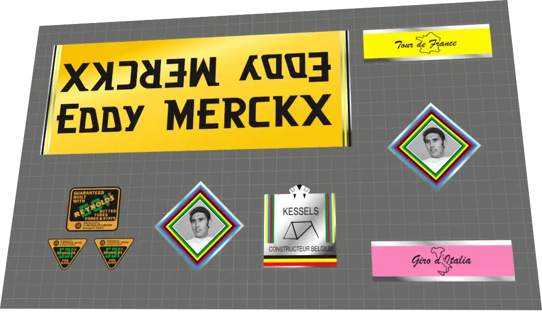 1970s Eddy Merckx Kessel Frame Decal Set