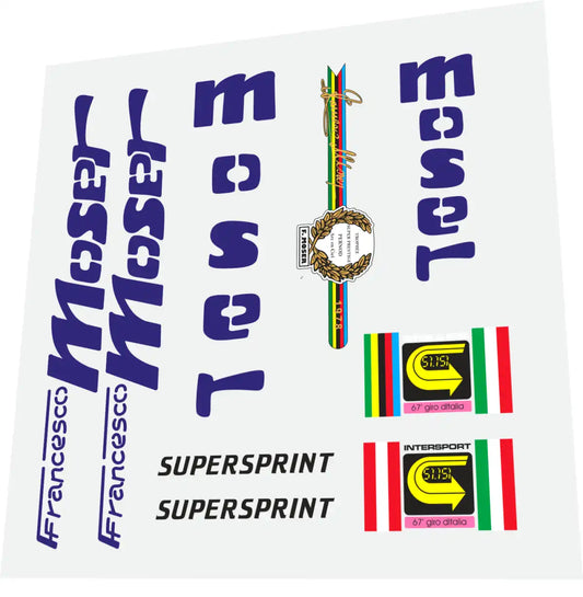 F. Moser Supersprint Blue Frame Decal Set - 1985
