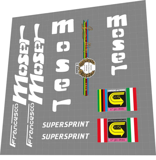 F. Moser Supersprint White Frame Decal Set - 1985
