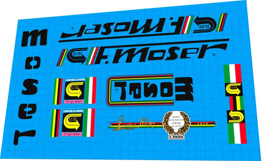 F. Moser Classic Aero Black Frame Decal Set - 1987
