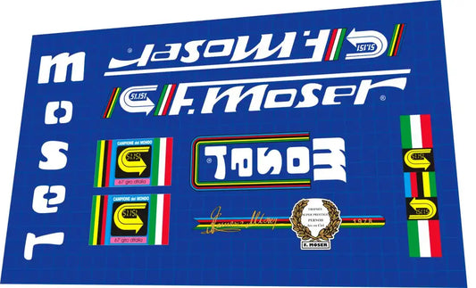 F. Moser Classic Aero White Frame Decal Set - 1987