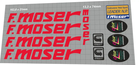 1991 F. Moser Leader NP Red Frame Decal Set