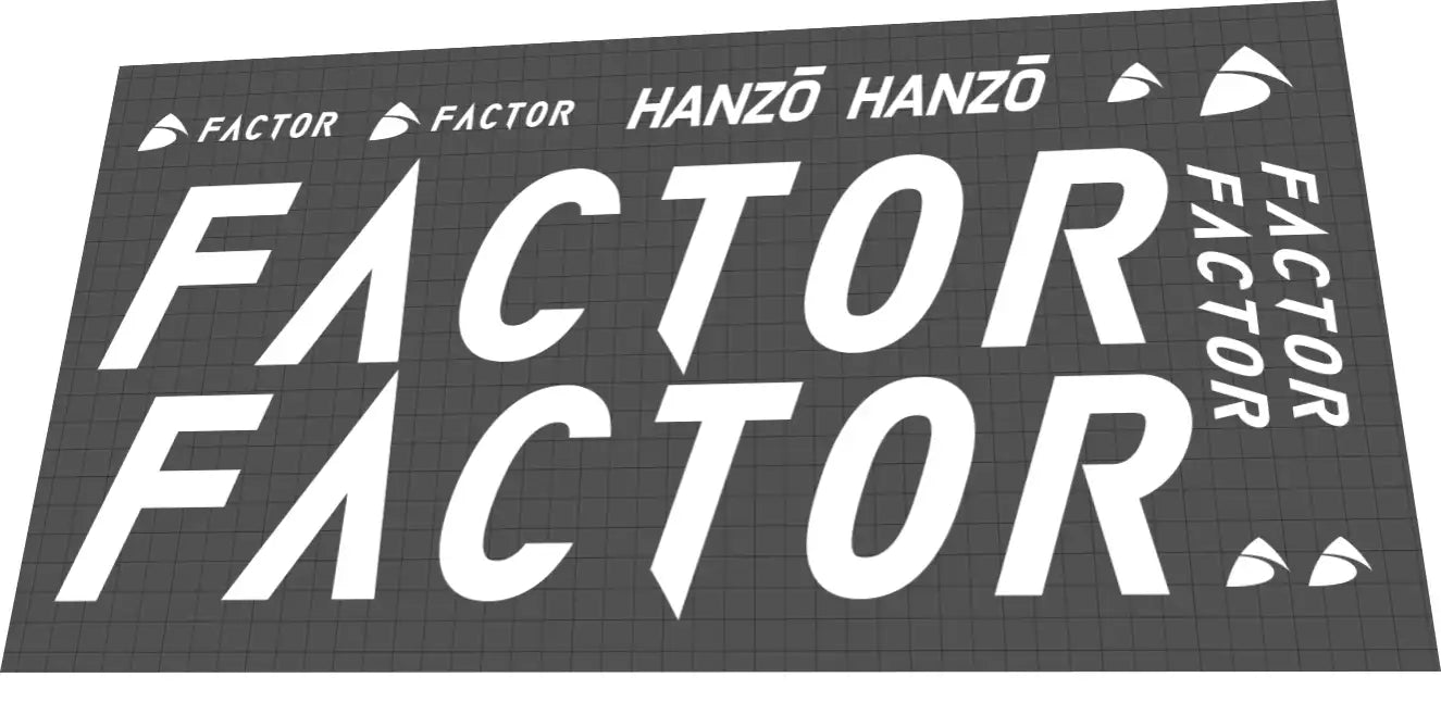 2022 Factor Hanzo White Frame Decal Set