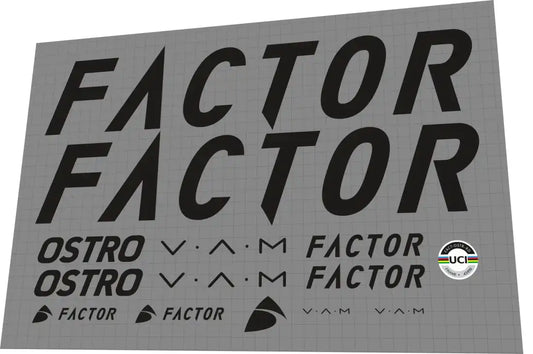 2023 Factor Ostro VAM Black Frame Decal Set