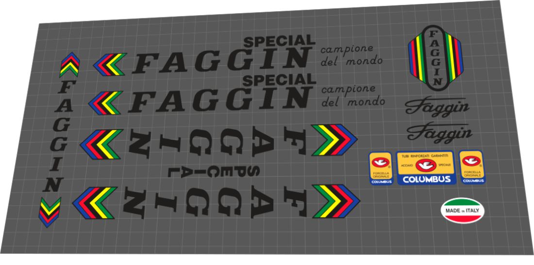 1980 Faggin Special Black Frame Decal Set