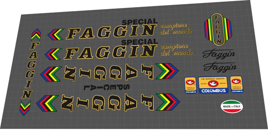 1980 Faggin Special Black Gold Outline Frame Decal Set