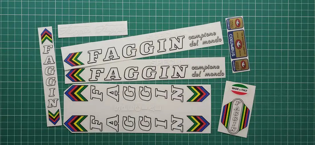 1980 Faggin Special White Black Outline Frame Decal Set