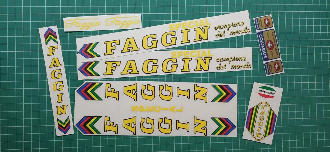 1980 Faggin Special Yellow Black Outline Frame Decal Set