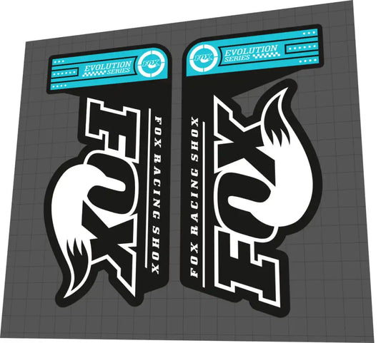 2013 Fox Evolution Series 32 Float Turquoise Fork Decal Set