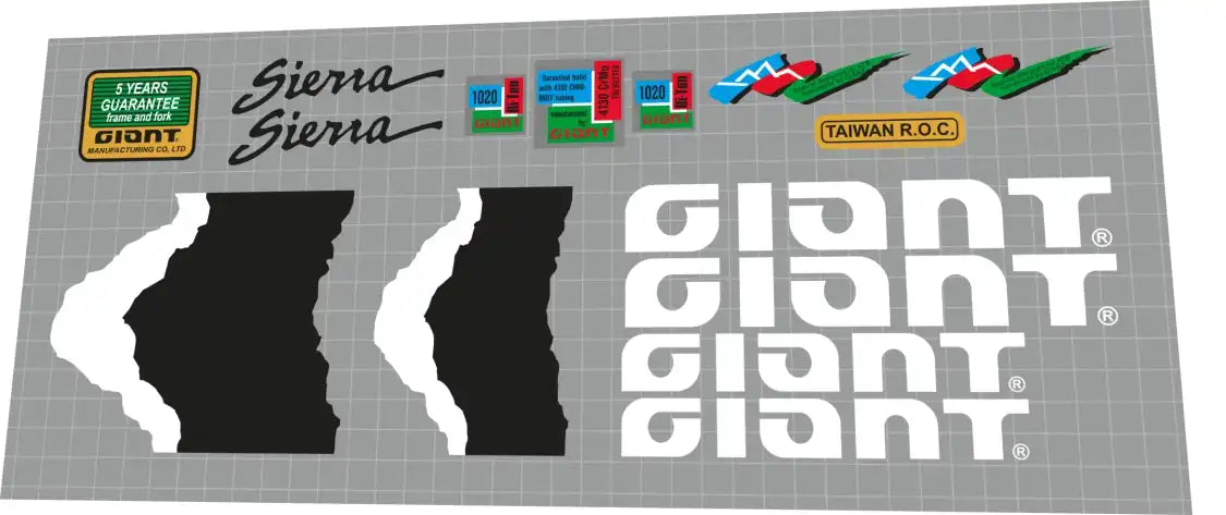 Giant Sierra Frame Decal Set - 1986