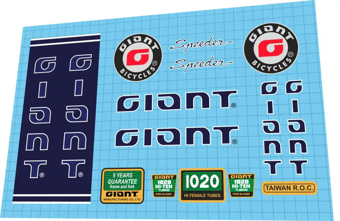 1987 Giant Speeder Frame Decal Set