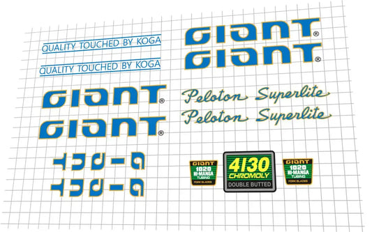 Giant Peloton Superlite Blue/Gold Frame Decal Set