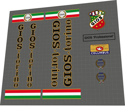 Gios Torino Brooklyn Team Black Frame Decal Set - 1980s