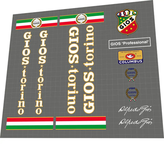 Gios Torino Brooklyn Team White Frame Decal Set - 1980s