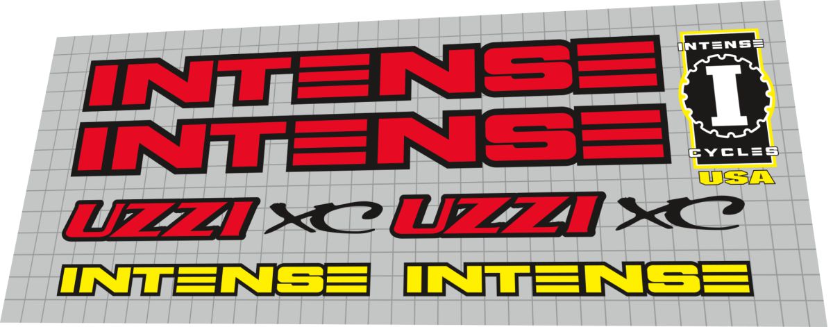 1998 Intense Uzzi XC Frame Decal Set