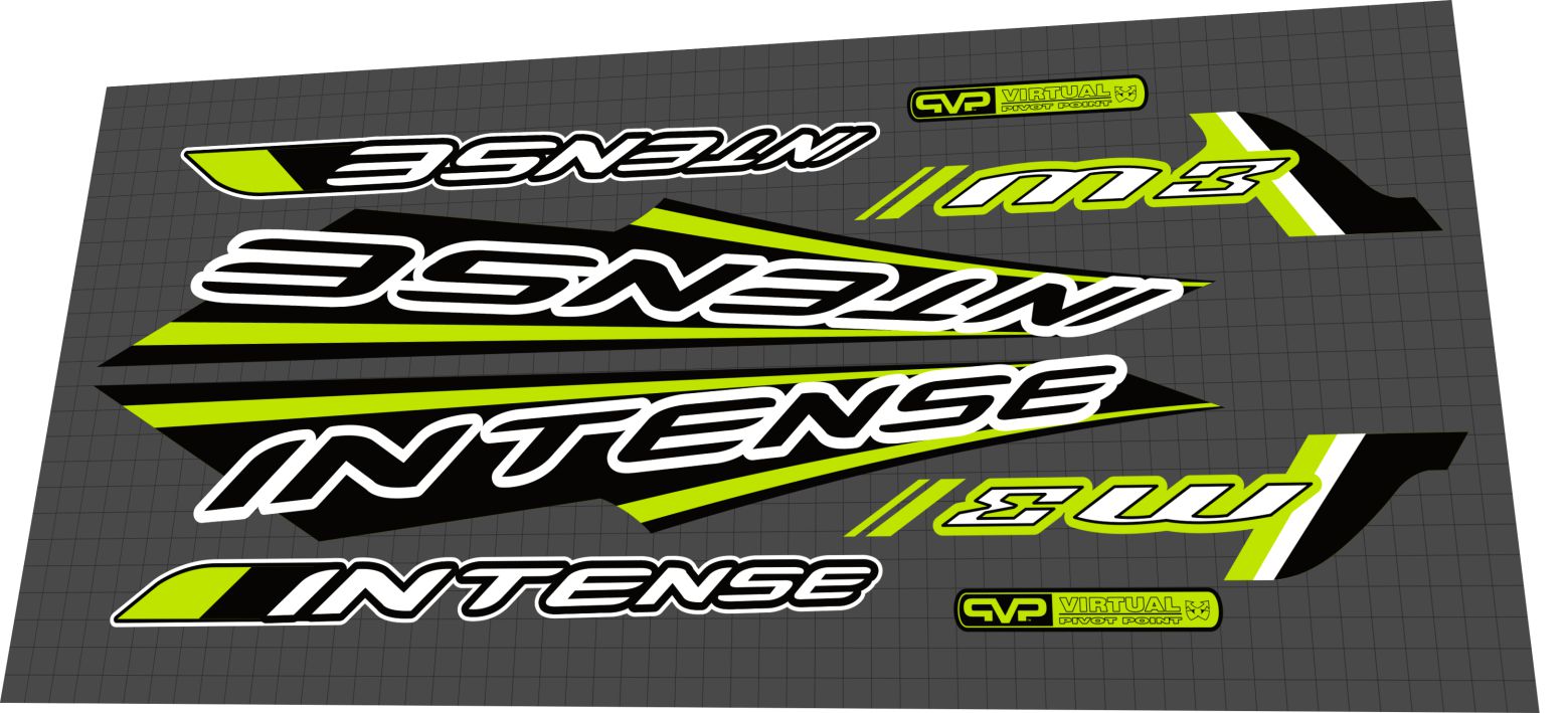 2005 Intense M3 Green Frame Decal Set