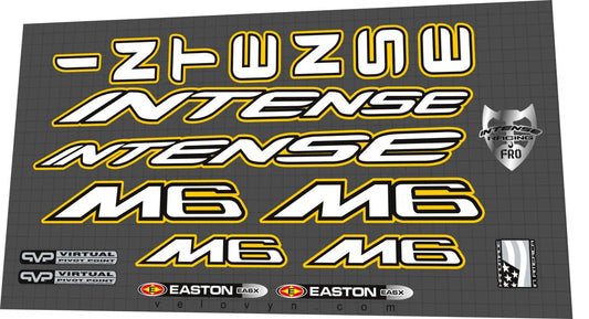 2008 Intense M6 Yellow Frame Decal Set
