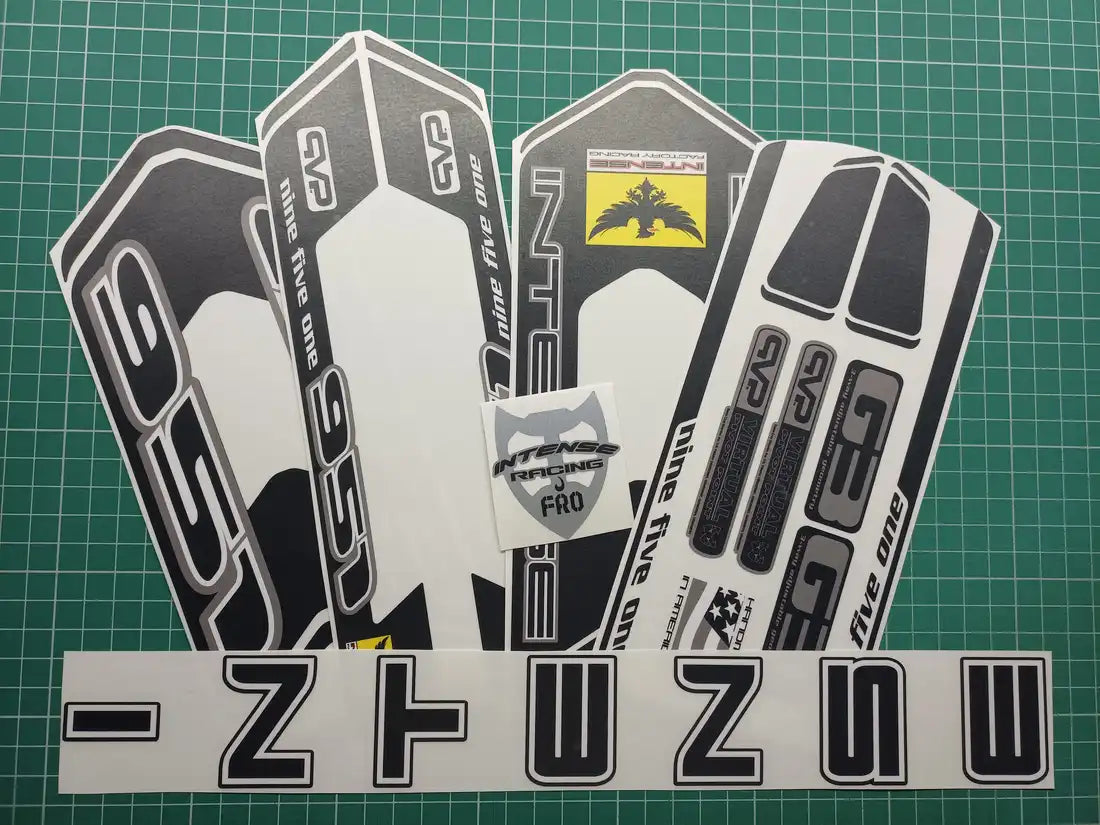 2009 Intense 951 FRO Black Frame Decal Set