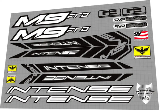 2010 Intense M9 FRO Black Frame Decal Set