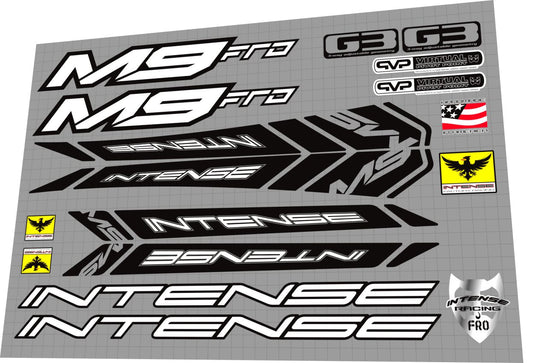 2010 Intense M9 FRO Black Frame Decal Set