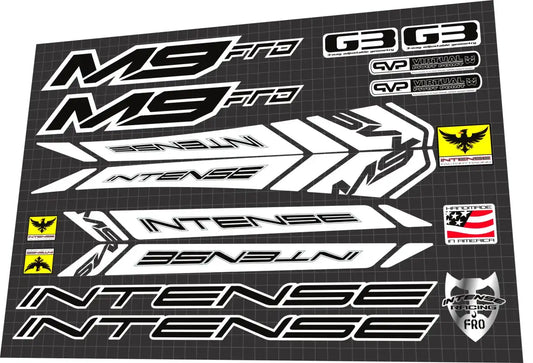 2010 Intense M9 FRO White Frame Decal Set