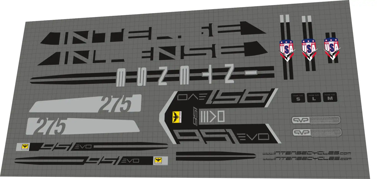 2014 Intense 951 EVO Frame Decal Set