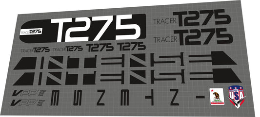 2016 Intense Tracer T275 Black Frame Decal Set