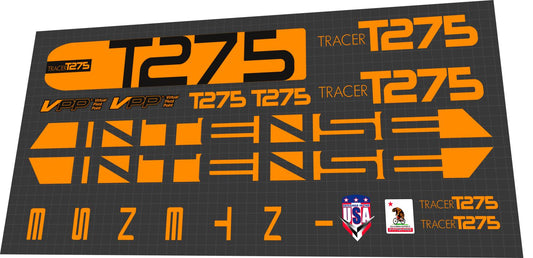 2016 Intense Tracer T275 Orange Frame Decal Set