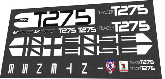 2016 Intense Tracer T275 White Frame Decal Set