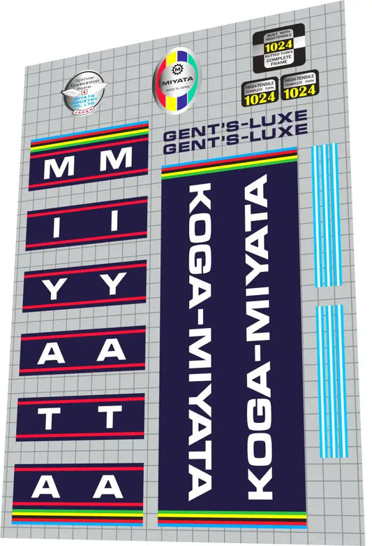 1977 Koga Miyata Gents Luxe Frame Decal Set