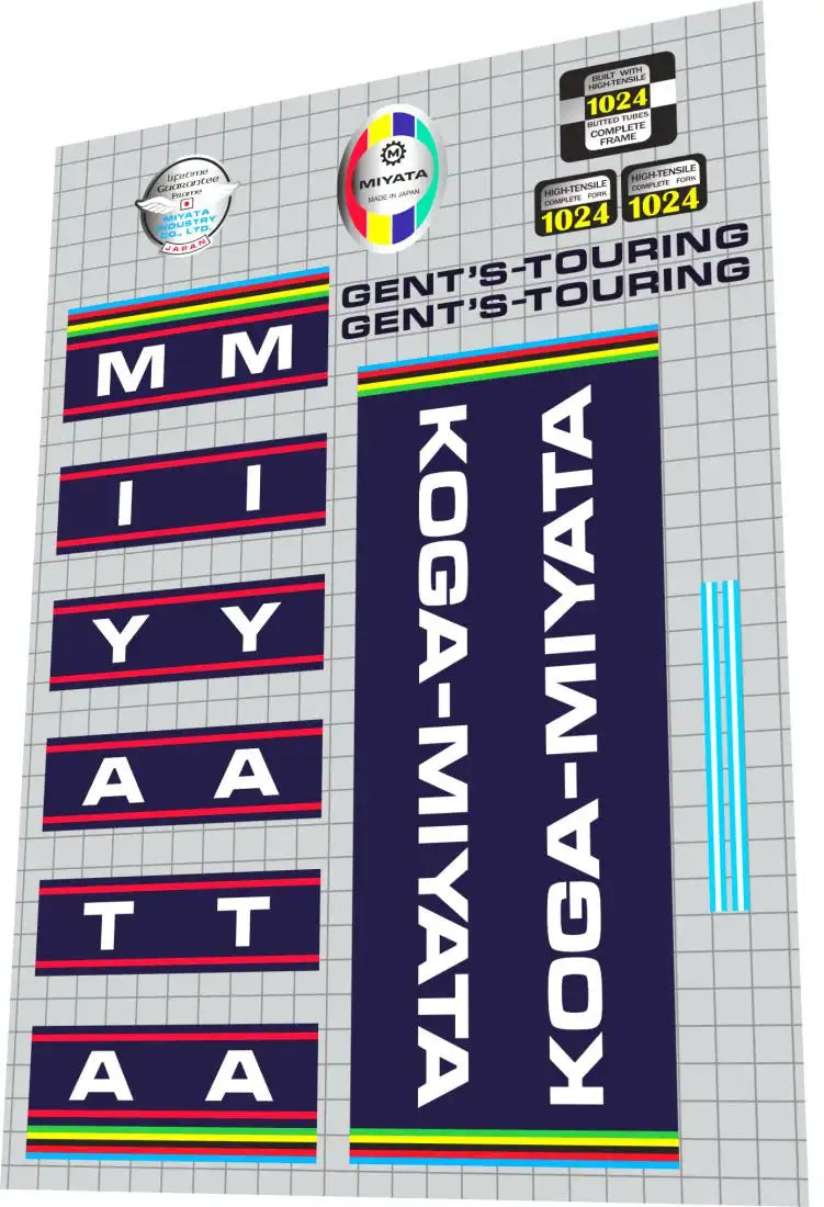 1977 Koga Miyata Gents Touring Frame Decal Set