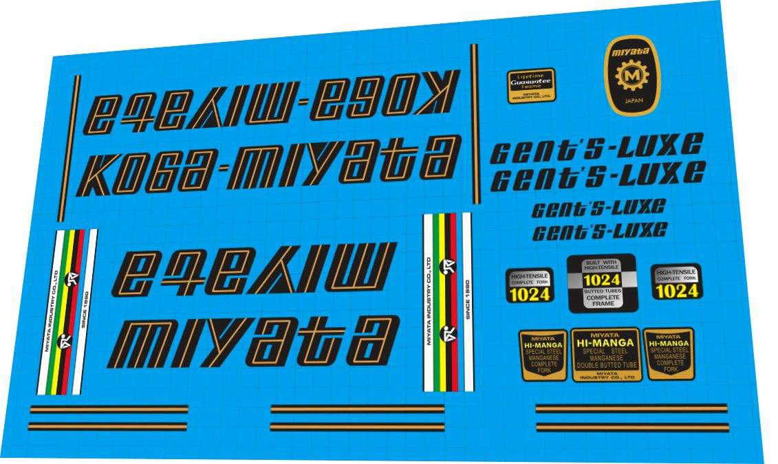 1978 Koga Miyata Gents Luxe Frame Decal Set