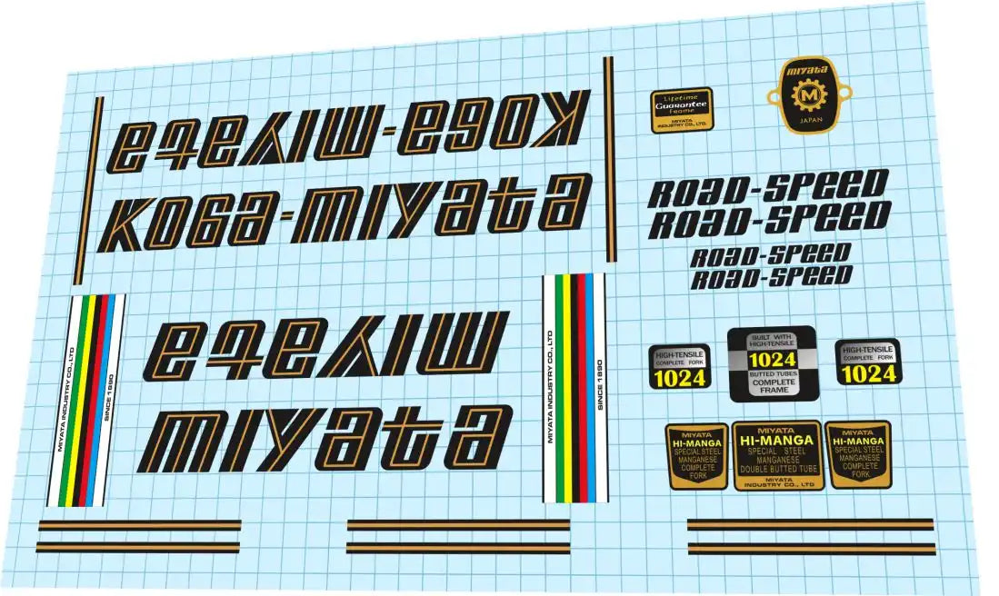 1978 Koga Miyata Road Speed Frame Decal Set