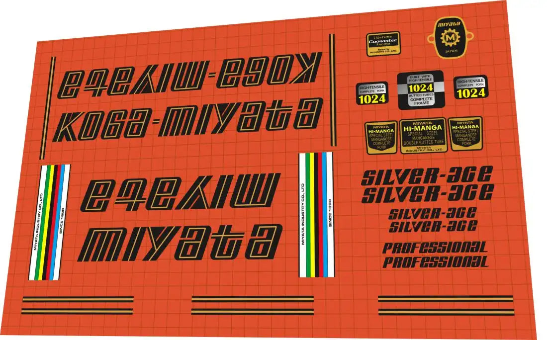 1978 Koga Miyata Silver Ace Frame Decal Set