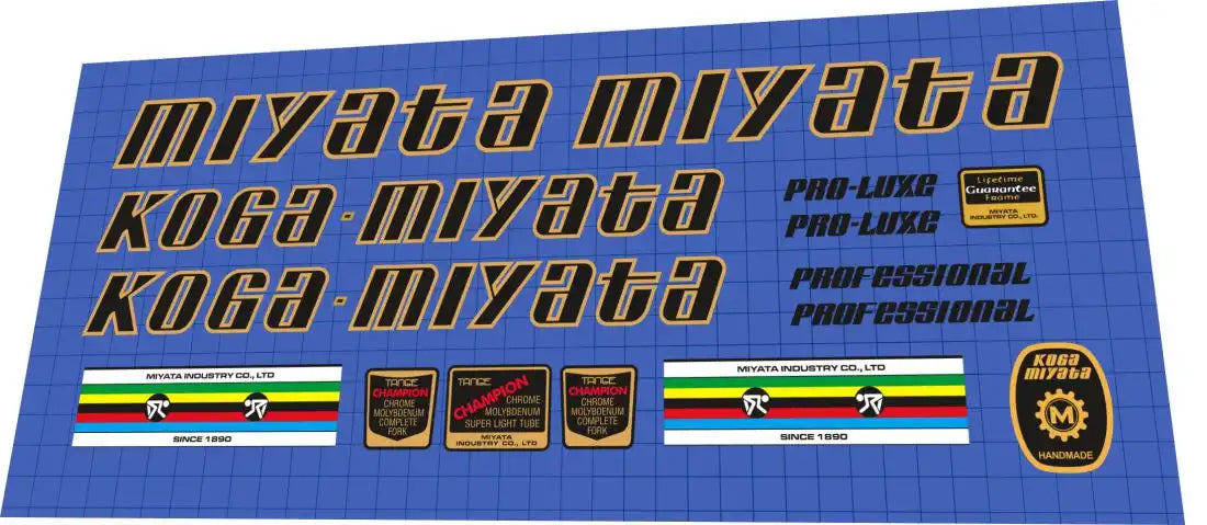 1979 Koga Miyata Pro Luxe Frame Decal Set