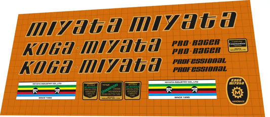 1979 Koga Miyata Pro Racer Frame Decal Set