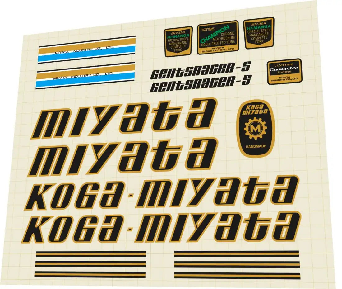 1980 Koga Miyata Gentsracer-S Frame Decal Set