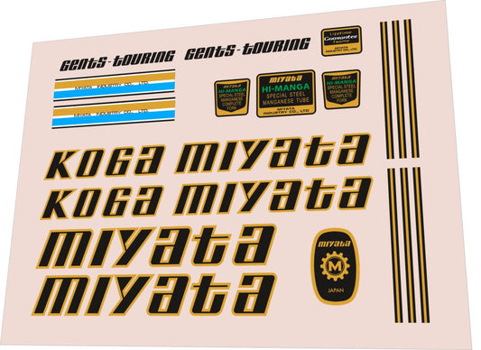 1983 Koga Miyata Gents Touring Frame Decal Set