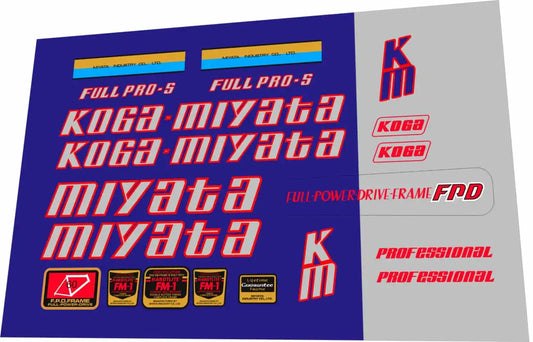 1984 Koga Miyata Full Pro S Frame Decal Set
