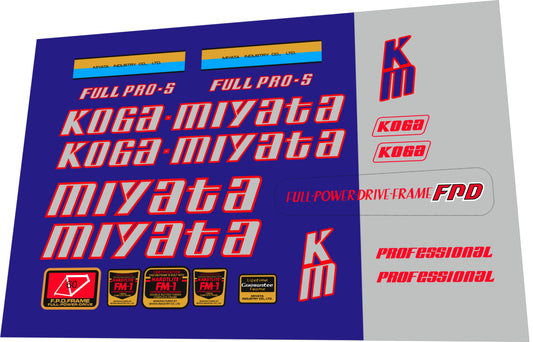 1984 Koga Miyata Full Pro S Frame Decal Set