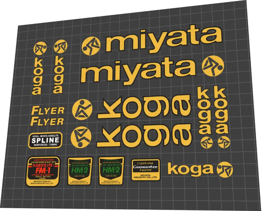 1993 Koga Miyata Flyer Gold Frame Decal Set