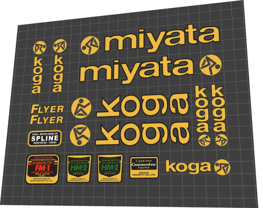 1993 Koga Miyata Flyer Gold Frame Decal Set