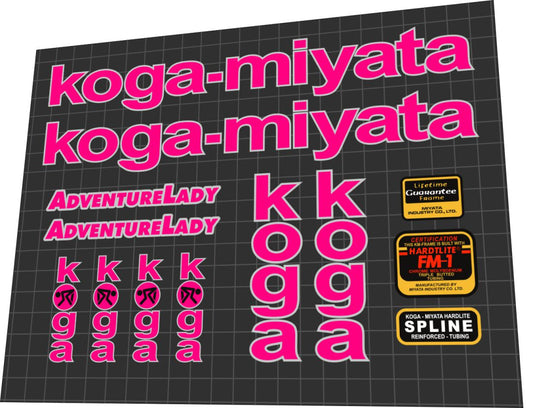 1994 Koga Miyata Adventure Lady Frame Decal Set