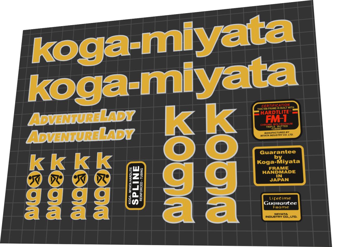 1994 Koga Miyata Adventure Lady Gold Frame Decal Set
