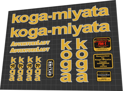 1994 Koga Miyata Adventure Lady Gold Frame Decal Set