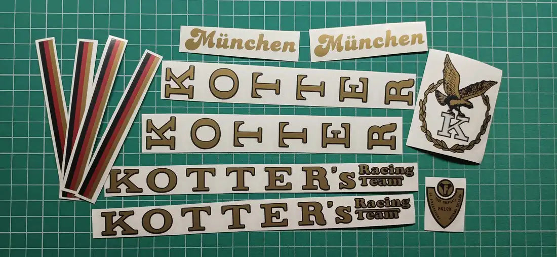 1980s Kotter München Gold Frame Decal Set