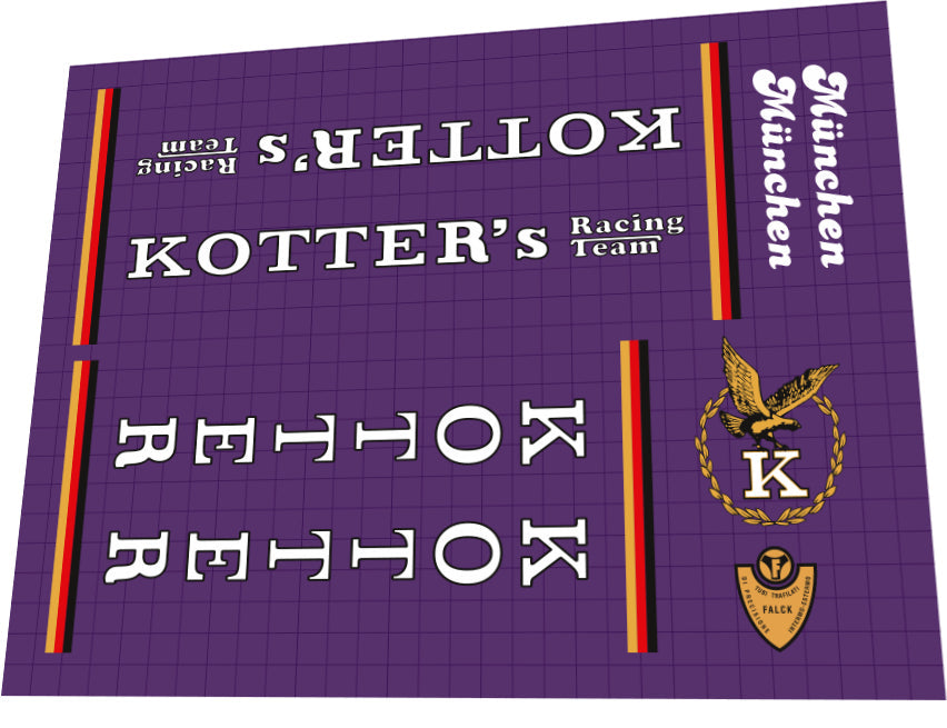 1980s Kotter München White Frame Decal Set
