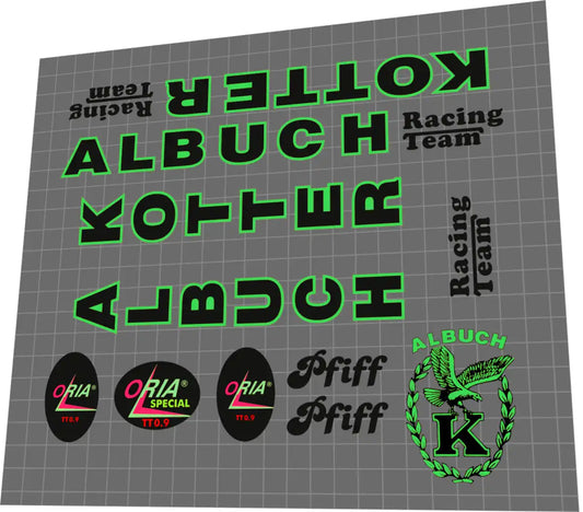 1988 Kotter Albuch PFIFF Green Frame Decal Set