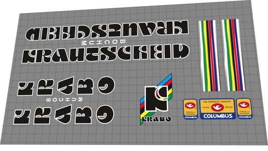 1980s Krabo Black White Contour Frame Decal Set