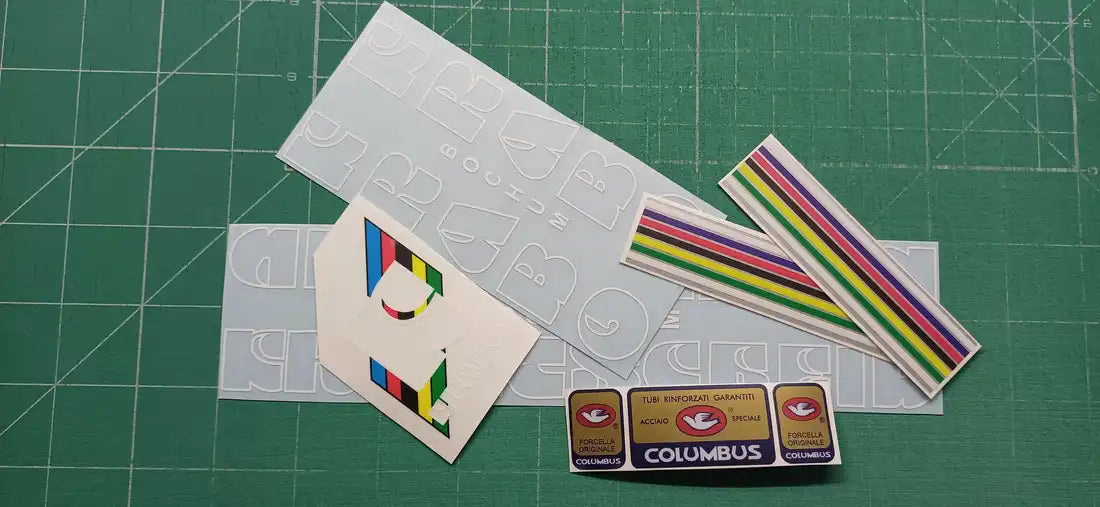 1980s Krabo White Contour Frame Decal Set